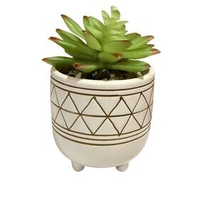 Mainstays 4" Tabletop Artificial Succulent in Geometric Print Ceramic Pot
